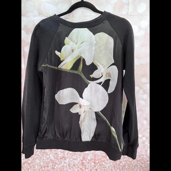 Altuzarra Womens Silk Black Floral Long Sleeve Tunic‎ Blouse Top Size MED - Picture 1 of 6